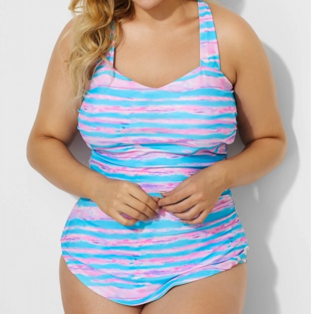 Meet Curve Sarong Front One Piece Swimsuit